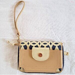Spartina 449 Daufuskie Island Leather/Linen Multi Phone Crossbody Wallet